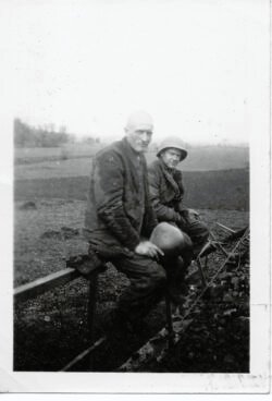 Unidentified 344th Engineers at railroad bridge project outside Homberg, Germany in the spring of 1945.