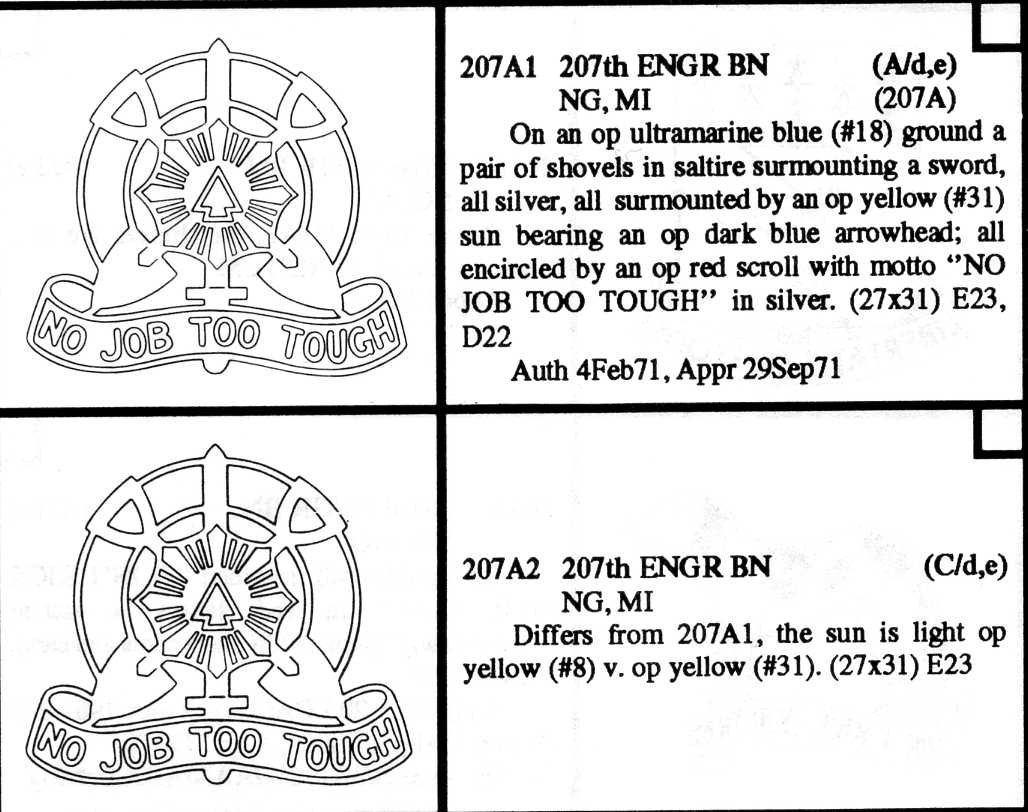 21841=3684 207th Eng Bn DUI001 21841=3684 207th Eng Bn DUI001