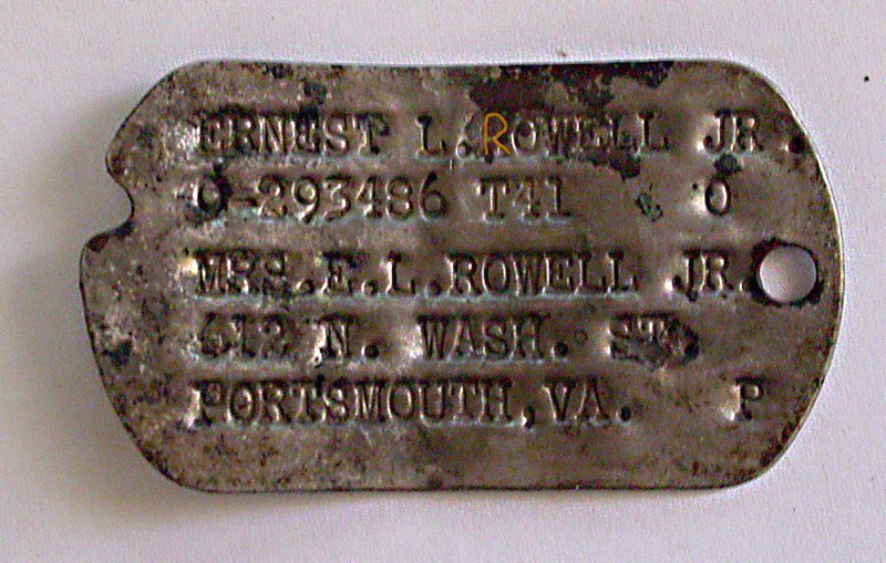 22480=3774 dogtag Ernest Rowell 337th
