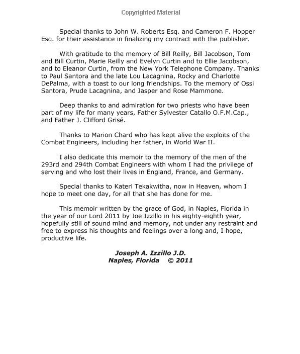 24681=4494 Joe Izzillos thank you to me in his book