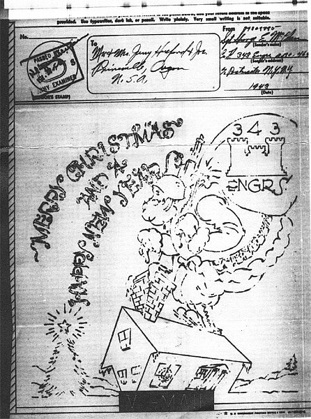 2866=2885 343rd Christmas Card   George Hereford   1943